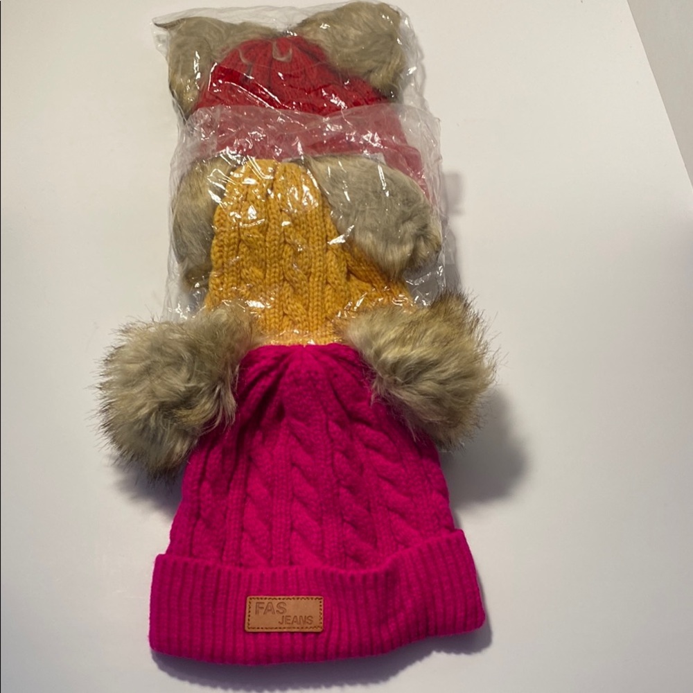 Pom-Pom winter Hats ( all 3 for $20) individually $10